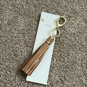 Stella & Dot Tan Tassel Keychain